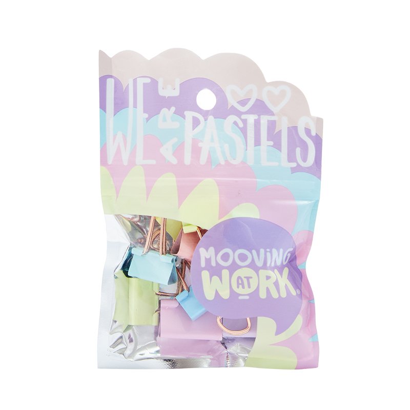 MAW Pastel Binder Clips 19 mm 12 u.