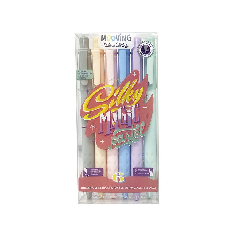 Coloring - Roller Tinta Gel retractil Pastel x 6